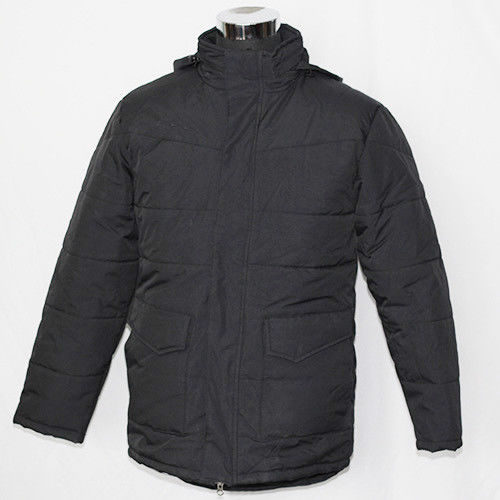 Comfortable Outside Mens Padded Jacket , Water Repellent Black Padded Jacket